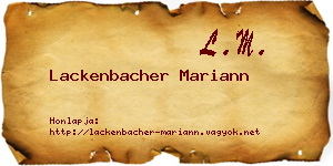 Lackenbacher Mariann névjegykártya